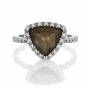 Anello - 18 carati Oro bianco - 6.08ct. tw. Quarzo - Diamante