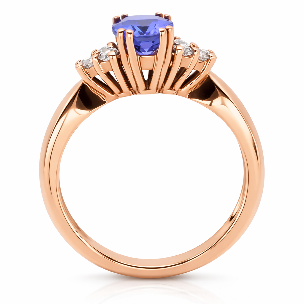 Anello - 18 carati Oro rosa - 1.60ct. tw. Tanzanite - Diamante