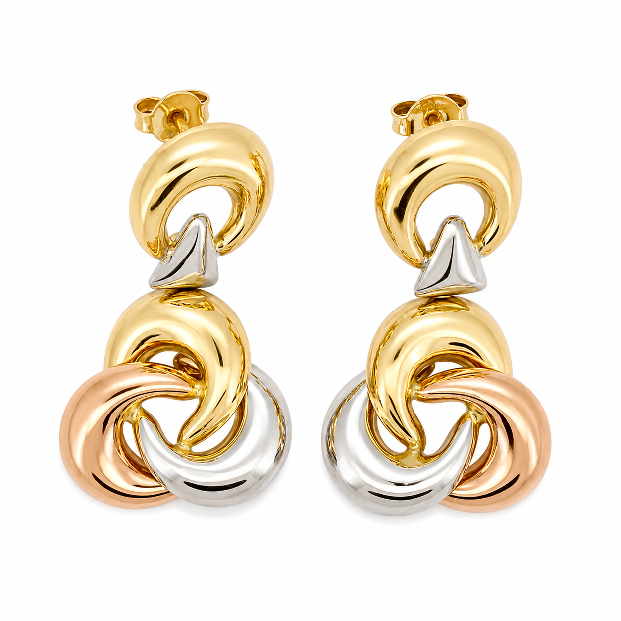 Orecchini - 18 carati Oro giallo, Oro bianco, Oro rosa - Made in Italy - Handmade