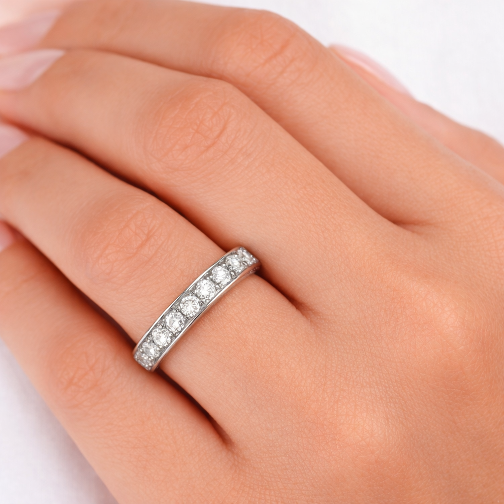 Anello - 18 carati Oro bianco - 0.54ct. tw. Diamante (Naturale)