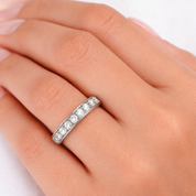 Anello - 18 carati Oro bianco - 0.54ct. tw. Diamante (Naturale)