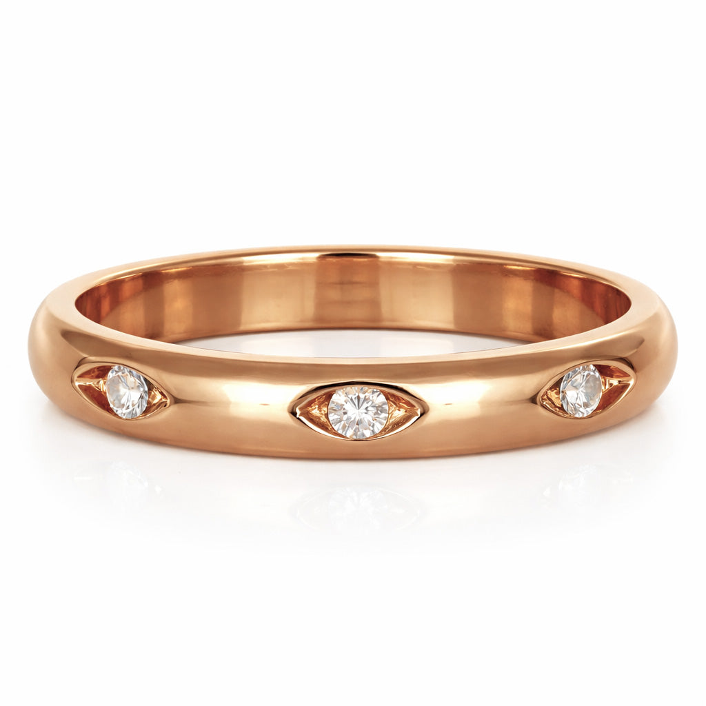 Anello - 18 carati Oro giallo - 0.08ct. tw. Diamante (Naturale)