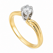 Anello - 18 carati Oro bianco, Oro giallo- 0.45ct. tw. Diamante (Naturale) - Made in Italy - Handmade