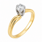 Anello - 18 carati Oro bianco, Oro giallo- 0.45ct. tw. Diamante (Naturale) - Made in Italy - Handmade