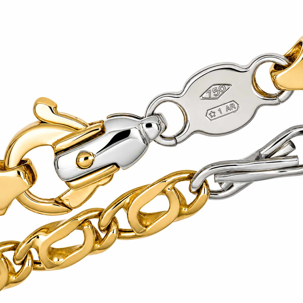 Bracciale - 18 carati Oro giallo, Oro bianco - Made inItaly - Handmade