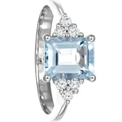 Anello - 18 carati Oro bianco - 1.365ct. tw. Acquamarina - Diamante