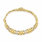Bracciale - 18 carati Oro bianco, Oro giallo - 0.24ct. tw. Diamante (Naturale) - Made in Italy - Handmade