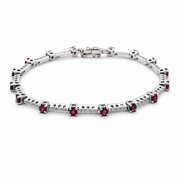 Bracciale - 18 carati Oro bianco - 2.20ct. tw. Rubino - Diamante - Made in Italy - Handmade