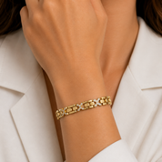 Bracciale - 18 carati Oro bianco, Oro giallo - 0.40ct. tw. Diamante (Naturale) - Made in Italy - Handmade