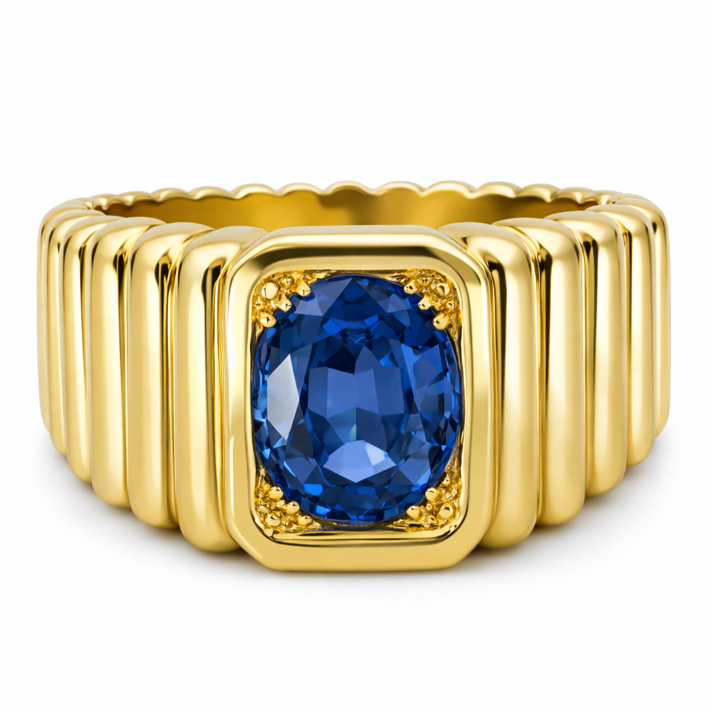 Anello - 18 carati Oro giallo - 1.80ct. tw. Zaffiro