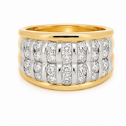 Anello - 18 carati Oro giallo, Oro bianco - 1.26ct. tw. Diamante (Naturale) - Made in Italy - Handmade