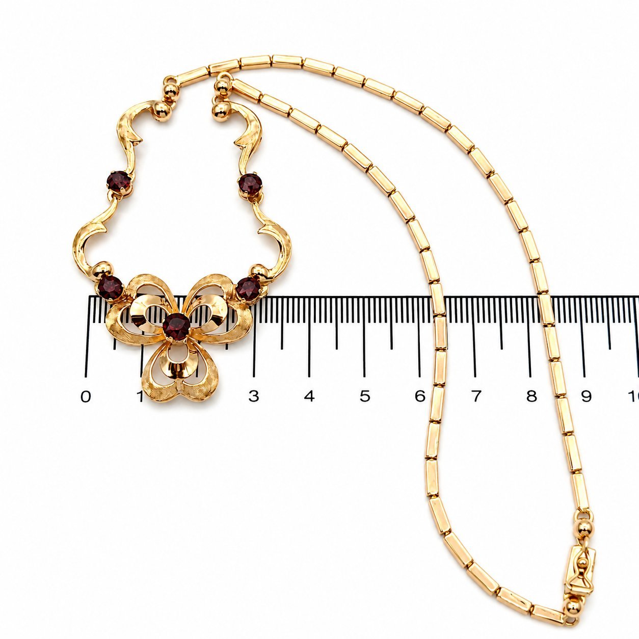 Collana - 18 carati Oro giallo - 1.65ct. tw. Granato - Made in Italy - Handmade