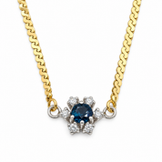 Collana - 18 carati Oro giallo, Oro bianco - 0.50ct. tw. Zaffiro - Diamante - Made in Italy - HandMade