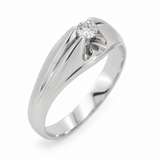 Anello - 18 carati Oro bianco - 0.13ct. tw. Diamante (Naturale) - Made in Italy - Handmade