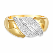 Anello - 18 carati Oro bianco, Oro giallo - 0.24ct. tw. Diamante (Naturale)