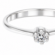 Anello - 18 carati Oro bianco - 0.09ct. tw. Diamante (Naturale)