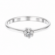 Anello - 18 carati Oro bianco - 0.09ct. tw. Diamante (Naturale)