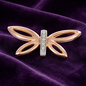 Spilla - 18 carati Oro bianco, Oro rosa - 0.05ct. tw. Diamante (Naturale)