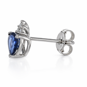 Orecchini - 18 carati Oro bianco - 1.47ct. tw. Zaffiro - Diamante