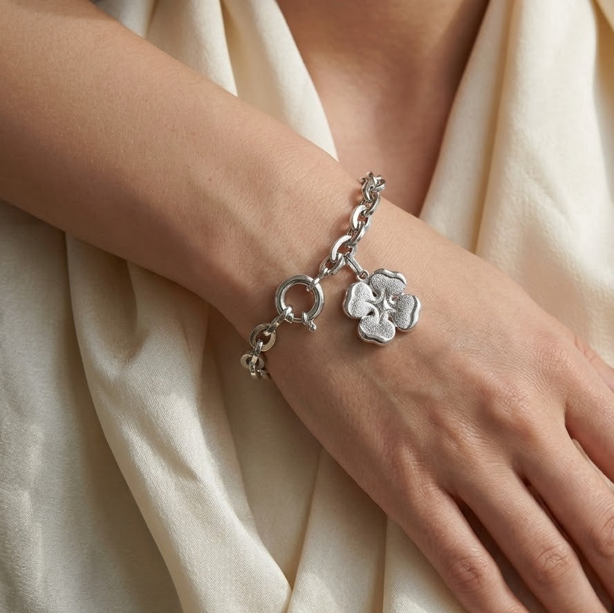 Bracciale - 18 carati Oro bianco - Made in Italy - Handmade