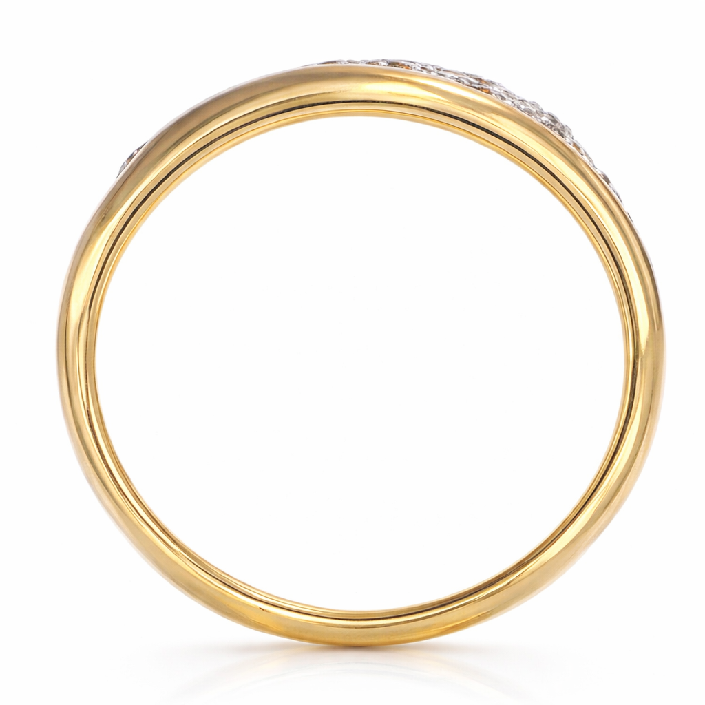 Anello - 18 carati Oro giallo, Oro bianco Diamante (Naturale)