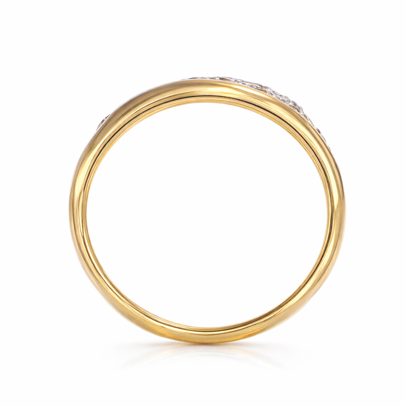 Anello - 18 carati Oro giallo, Oro bianco Diamante (Naturale)