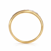 Anello - 18 carati Oro giallo, Oro bianco Diamante (Naturale)