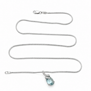 Collana con ciondolo - 18 carati Oro bianco - 2.59ct. tw. Acquamarina - Diamante - Made in Italy - Handmade