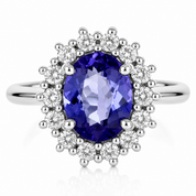 Anello - 18 carati Oro bianco - 2.21ct. tw. Tanzanite - Diamante