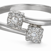 Anello - 18 carati Oro bianco - 0.14ct. tw. Diamante (Naturale)