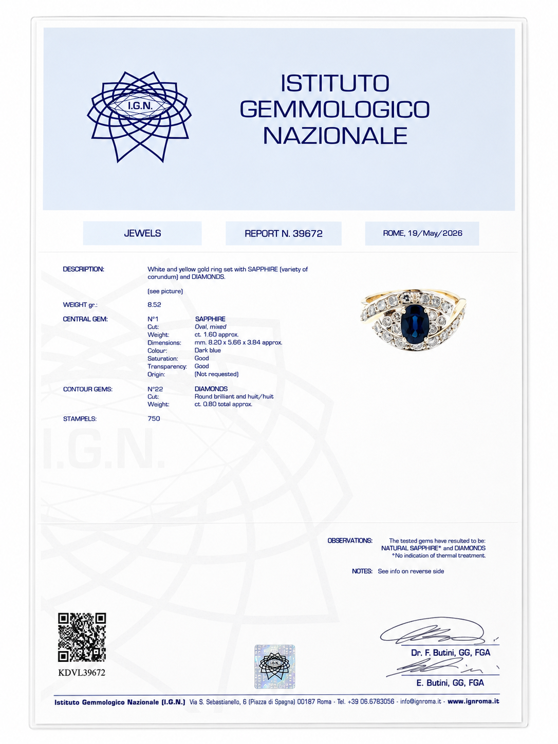 Anello - 18 carati Oro giallo, Oro bianco - 2.40ct. tw. Zaffiro - Diamante - Made in Italy - Handmade