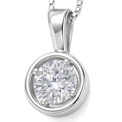 Collana con ciondolo - 18 carati Oro bianco - 0.1ct. tw. Diamante (Naturale)