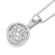 Collana con ciondolo - 18 carati Oro bianco - 0.1ct. tw. Diamante (Naturale)