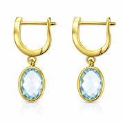 Orecchini - 18 carati Oro giallo - 3.60ct. tw. Acquamarina