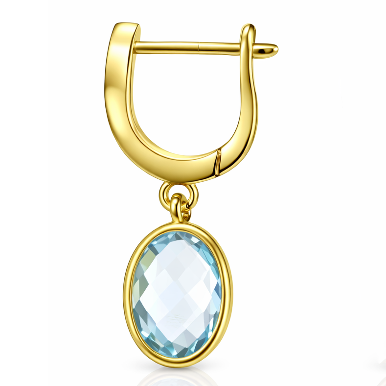 Orecchini - 18 carati Oro giallo - 3.60ct. tw. Acquamarina