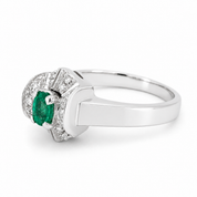 Anello - 18 carati Oro bianco - 0.69ct. tw. Smeraldo - Diamante - Made in Italy - Gi.Val.