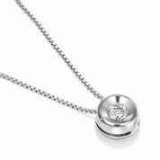 Collana con ciondolo - 18 carati Oro bianco - 0.10ct. tw. Diamante (Naturale)