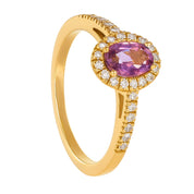 Anello - 18 carati Oro giallo - 1.03ct. tw. Tormalina - Diamante