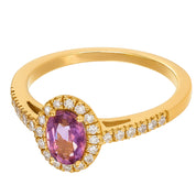 Anello - 18 carati Oro giallo - 1.03ct. tw. Tormalina - Diamante