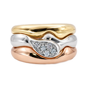 Anello - 18 carati Oro bianco, Oro giallo, Oro rosa - 0.25ct. tw. Diamante (Naturale)
