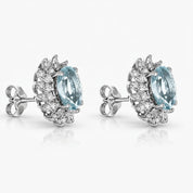 Orecchini - 18 carati Oro bianco - 2.60ct. tw. Acquamarina - Diamante - made in Italy - handmade
