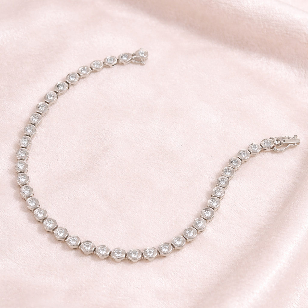 Bracciale - 18 carati Oro bianco - 1.00ct. tw. Diamante (Naturale)