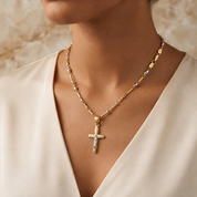 Collana con ciondolo - 18 carati Oro giallo, Oro bianco - Made in Italy - Handmade