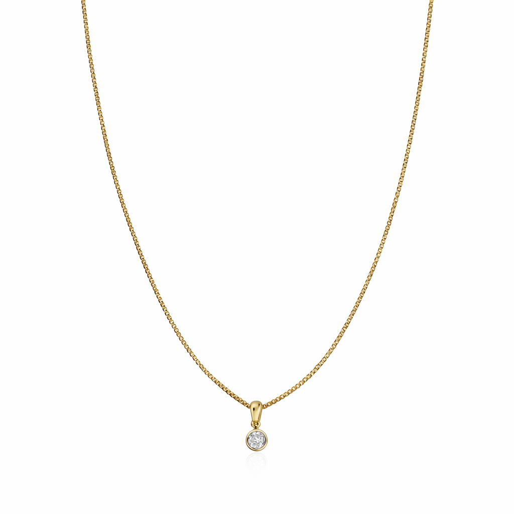 Collana con ciondolo - 18 carati Oro bianco, Oro giallo - 0.12ct. tw. Diamante (Naturale)