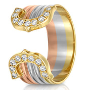 Anello - 18 carati Oro bianco, Oro giallo, Oro rosa - 0.18ct. tw. Diamante (Naturale)