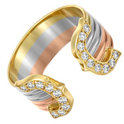 Anello - 18 carati Oro bianco, Oro giallo, Oro rosa - 0.18ct. tw. Diamante (Naturale)