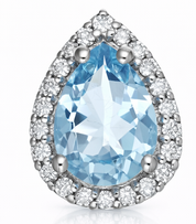 Orecchini - 18 carati Oro bianco - 1.17ct. tw. Acquamarina - Diamante