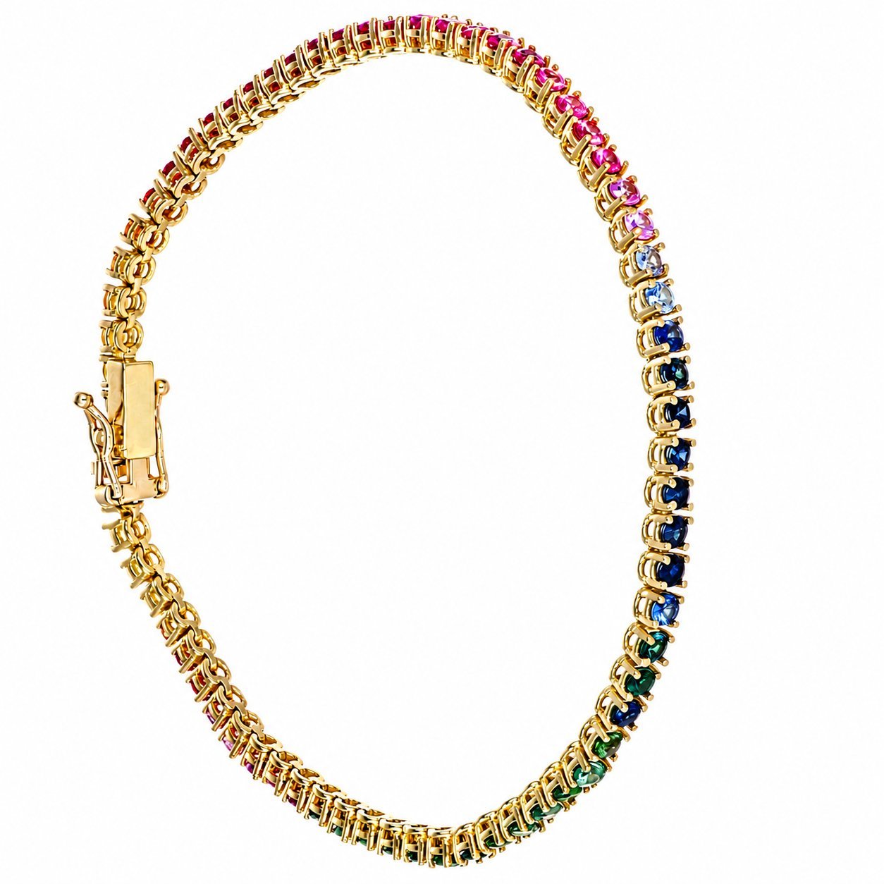 Bracciale - 18 carati Oro giallo - 5.52ct. tw. Zaffiro - Made in Italy - Handmade