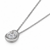 Collana con ciondolo - 18 carati Oro bianco - 0.15ct. tw. Diamante (Naturale)