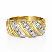 Anello - 18 carati Oro bianco, Oro giallo - 0.225ct. tw. Diamante (Naturale)